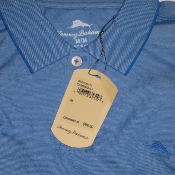 Tommy Bahama Mens Short Sleeve Polo T-Shirt Blue Sz M - Picture 7 of 7